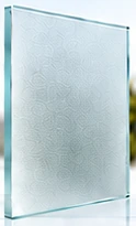 Échantillon de verre sablé, translucide